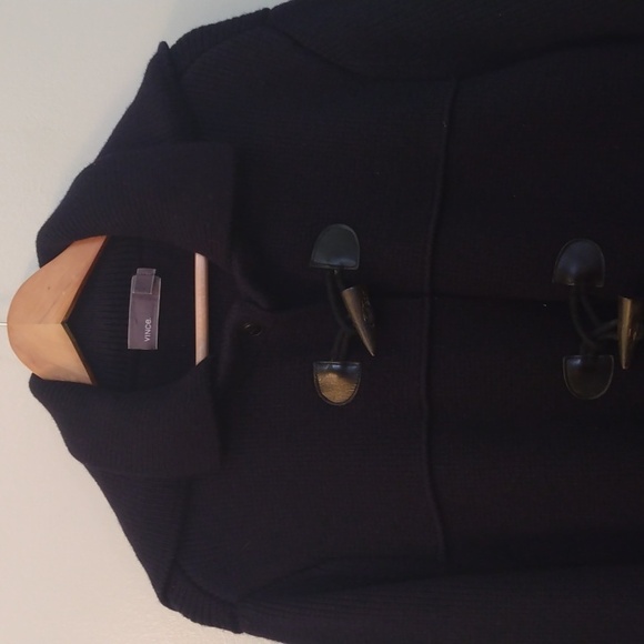 Vince Navy Blue Wool Duffel Coat/Cardigan/Sweater with Toggles (Large) - Picture 10 of 14